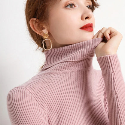 Women's Soft Knit Turtleneck Pullover Sweater