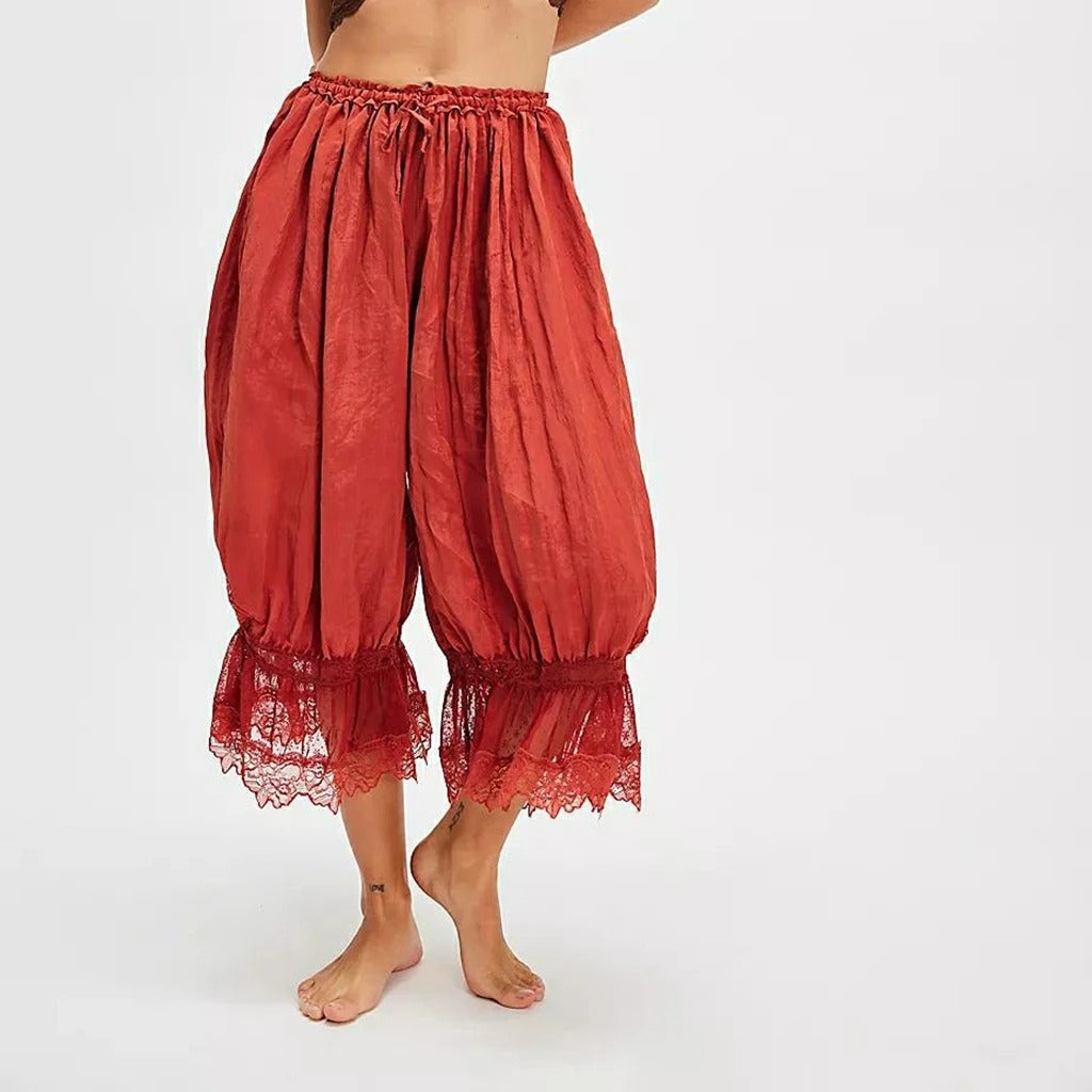 Women's Y2K Floral Lace Patchwork Cropped Trousers