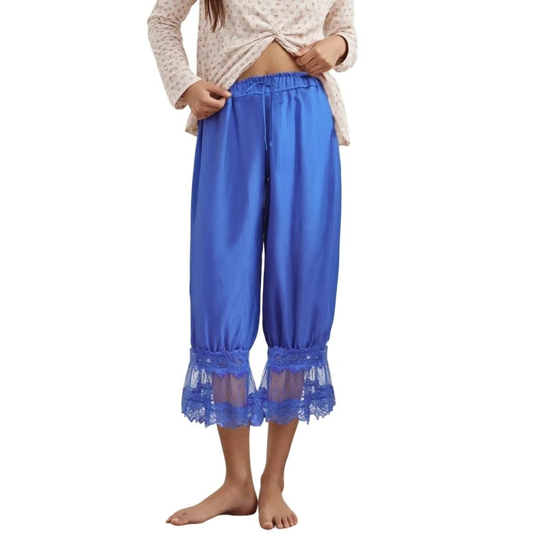 Women's Y2K Floral Lace Patchwork Cropped Trousers