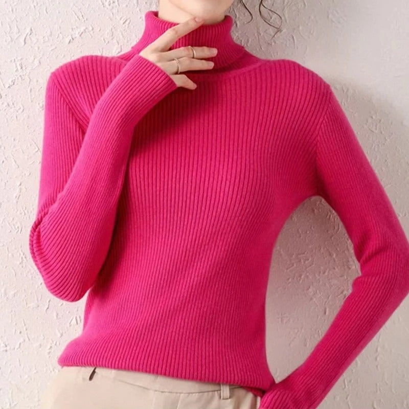 Women's Soft Knit Turtleneck Pullover Sweater