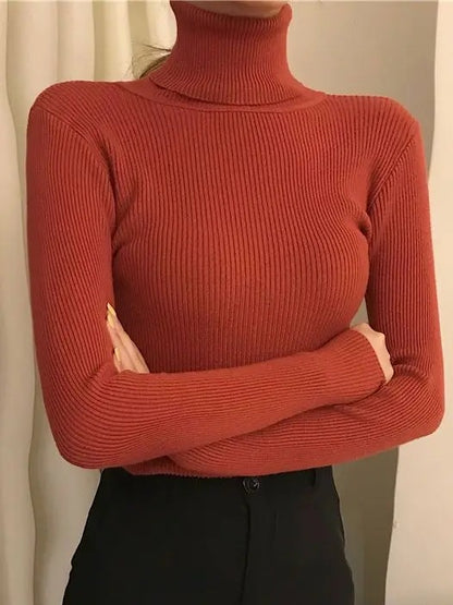 Women's Soft Knit Turtleneck Pullover Sweater