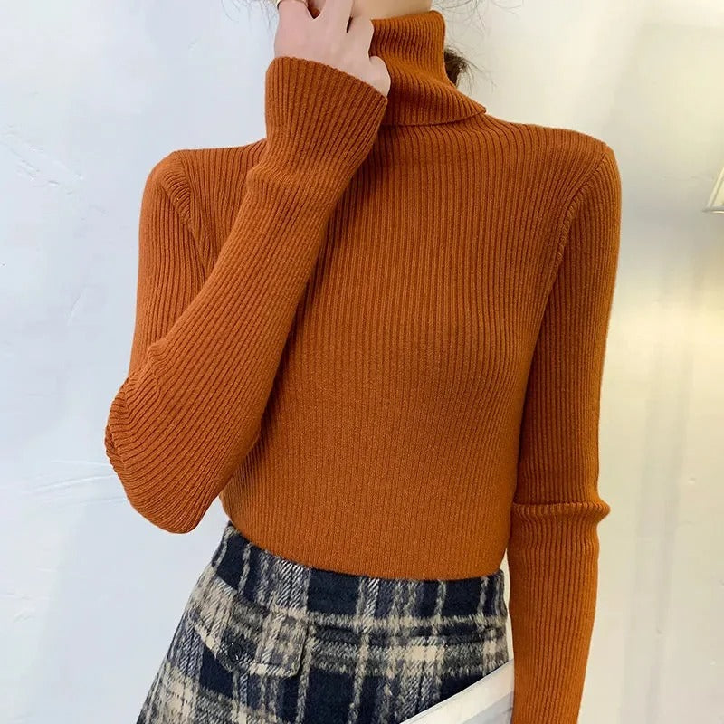 Women's Soft Knit Turtleneck Pullover Sweater