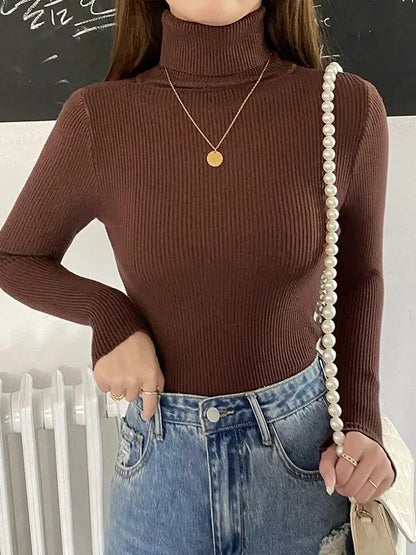 Women's Soft Knit Turtleneck Pullover Sweater