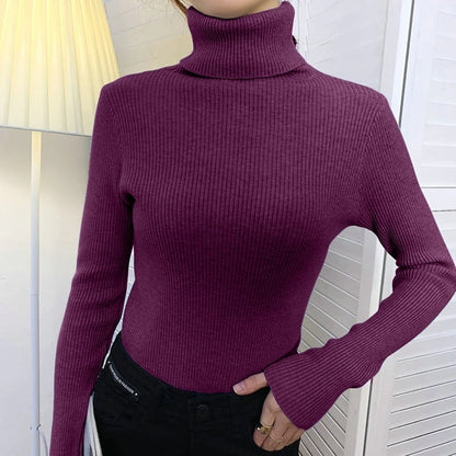 Women's Soft Knit Turtleneck Pullover Sweater