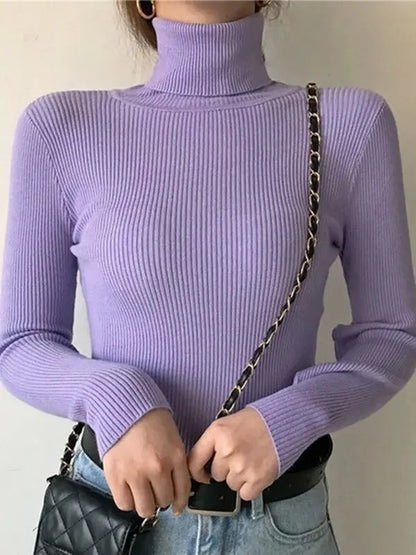 Women's Soft Knit Turtleneck Pullover Sweater