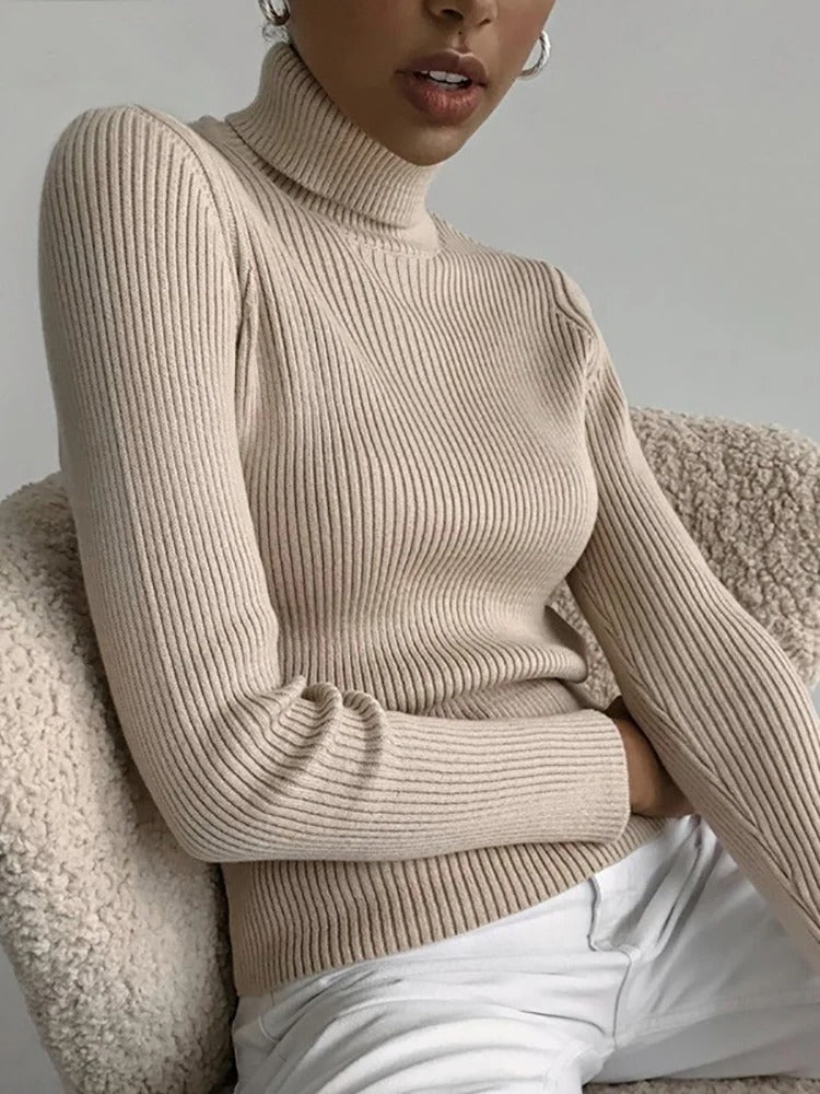 Women's Soft Knit Turtleneck Pullover Sweater