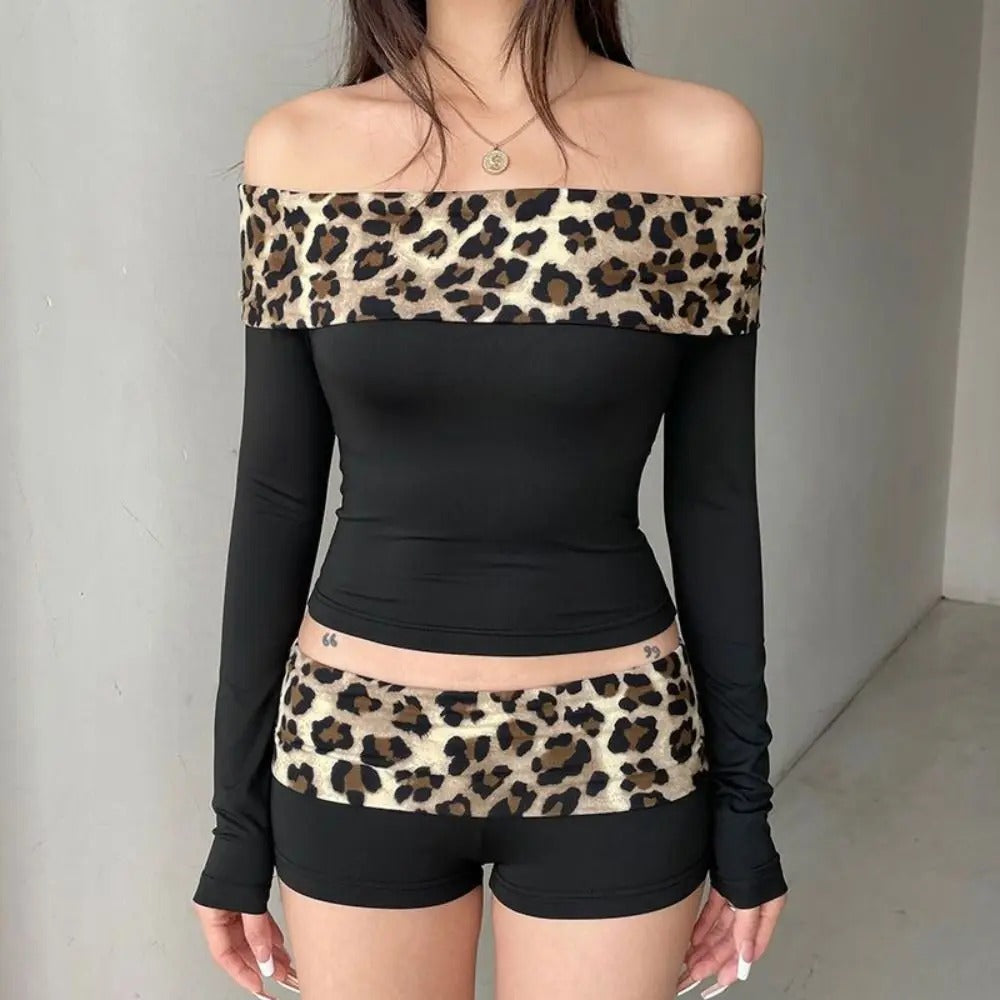 Women's Leopard Print Y2K Low-Waist Booty Shorts