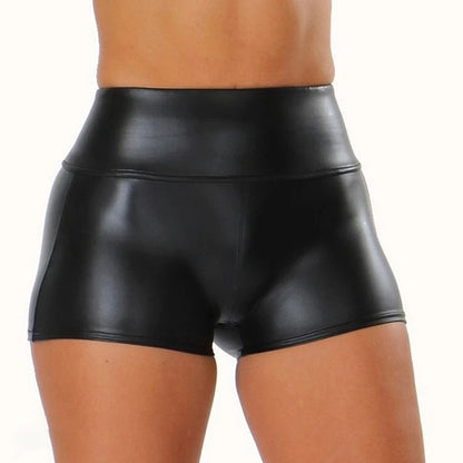 Women's High-Waist Faux Leather Mini Shorts