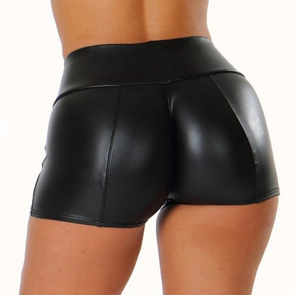 Women's High-Waist Faux Leather Mini Shorts