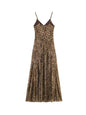 Women's Leopard Print Backless Maxi Dress
