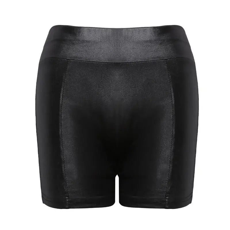 Women's High-Waist Faux Leather Mini Shorts