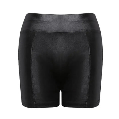 Women's High-Waist Faux Leather Mini Shorts