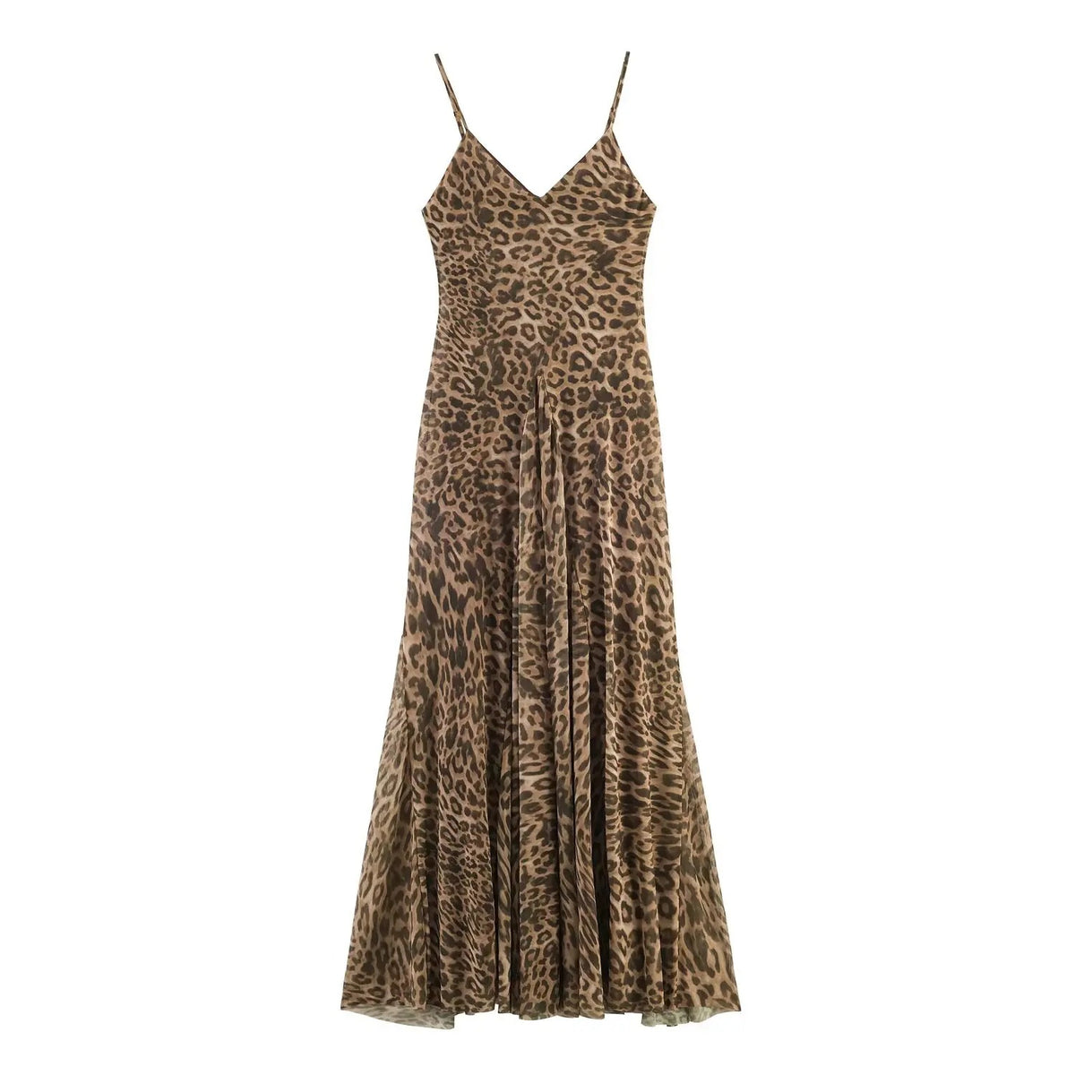 Women's Leopard Print Backless Maxi Dress