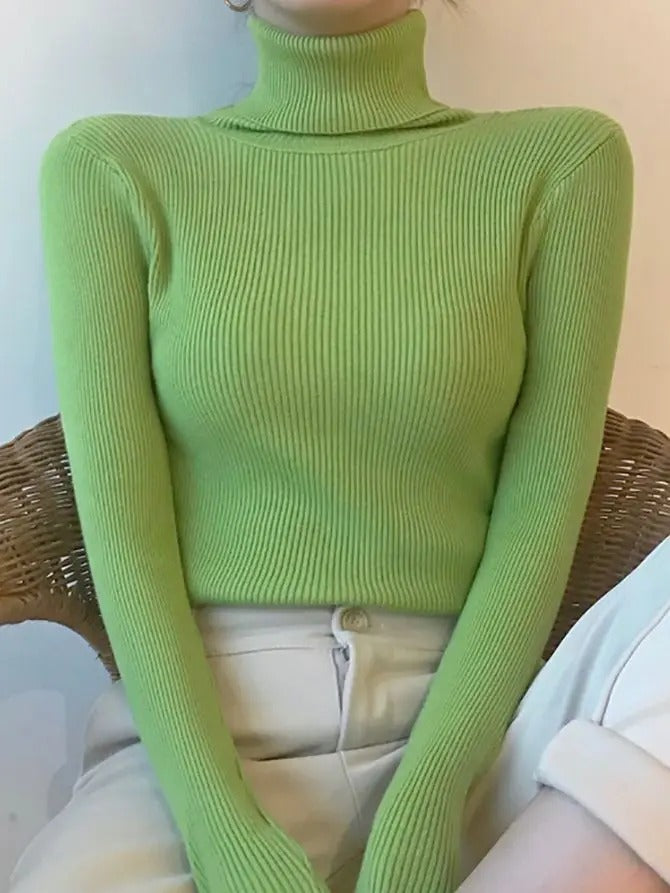 Women's Soft Knit Turtleneck Pullover Sweater